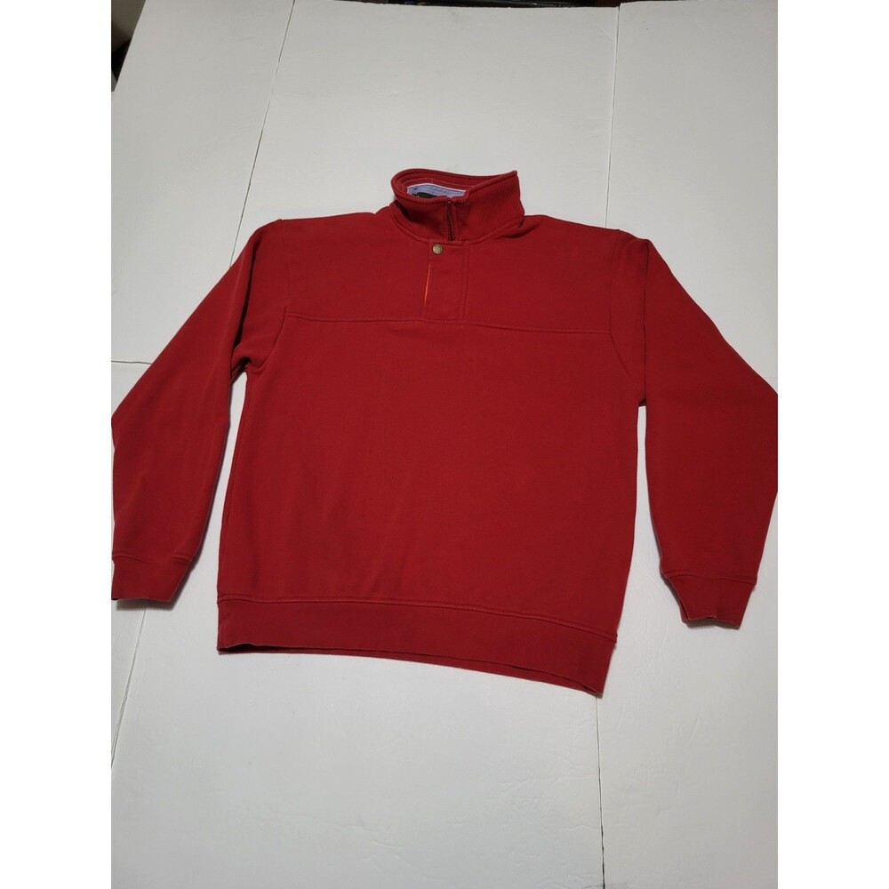 (#L5)ORVIS Signature 1/4 Zip And Button Pullover Size Men's Medium LONG SLEEVE